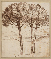L 039
<br/>
Landschap met drie pijnbomen
<br/>
<em>Lorrain, Claude (1604/5-1682)</em>